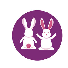 Isolated rabbits cartoon vector design