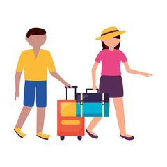 Isolated traveler couple vector design