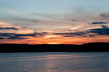 sunset over lake