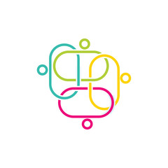 Commitment Teamwork Together Business Logo Illustration Vector