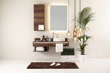 white wall clean bathroom style and interior decorative design for home, hotel and office