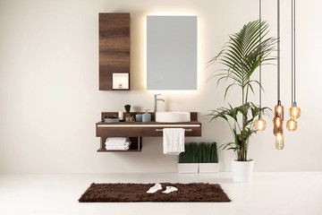 white wall clean bathroom style and interior decorative design for home, hotel and office