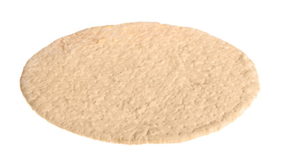 Fototapeta na wymiar Fresh baked pizza crust isolated on white