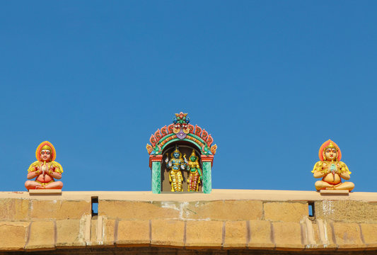 Hindu God Shiva and Parvathi Statue in Temple