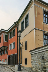 Fototapeta na wymiar Architectural and historical reserve The old town in city of Plovdiv, Bulgaria
