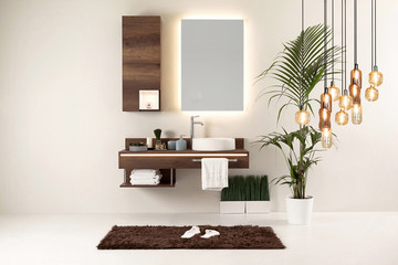 white wall clean bathroom style and interior decorative design for home, hotel and office