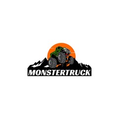 auto monster truck car logo design vector