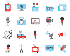 bundle of news broadcasting icons