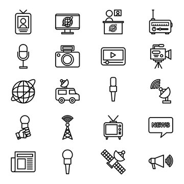 bundle of news broadcasting icons