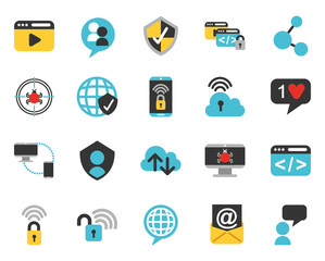 bundle of data center set icons