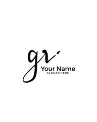 G R GR initial logo signature vector. Handwriting concept logo.