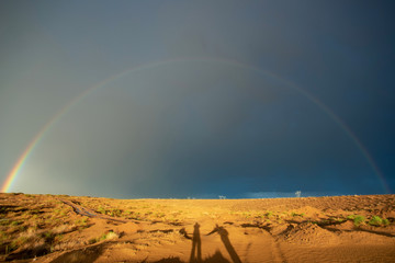 Fototapeta na wymiar Rainbows over the desert