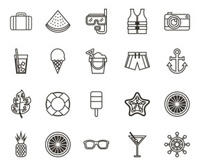 Naklejka premium bundle of travel vacations holidays icons