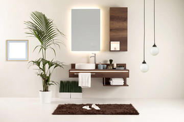wood design bathroom and interior design. decorative objects for the home, office, hotel