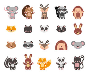 Fototapeta premium bundle of woodland life animals