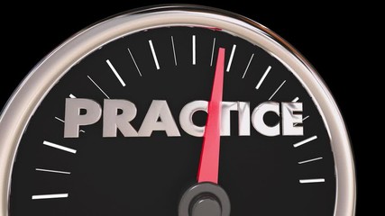 Practice Prepare Get Ready Learn Repeat Word Speedometer 3d Animation