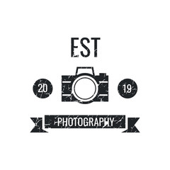 vintage photography logo vector design