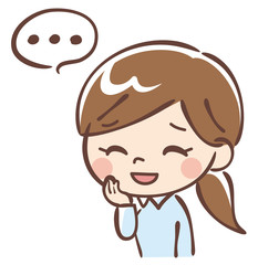 女性　困った笑顔