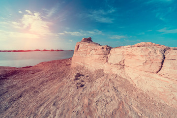 Water Yardang landform Geopark at Qinghai China