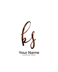 K S KS initial logo signature vector. Handwriting concept logo.