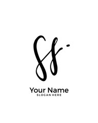 S SS initial logo signature vector. Handwriting concept logo.