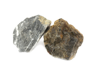 Basalt rock with granite for industries isolate on white background