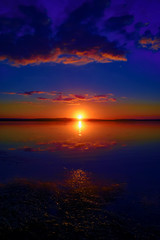 Fototapeta na wymiar Blue & yellow Sunset