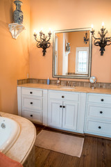 Orange Peach Large Spacious Master Bathroom