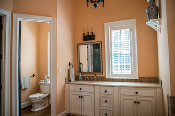 Orange Peach Large Spacious Master Bathroom