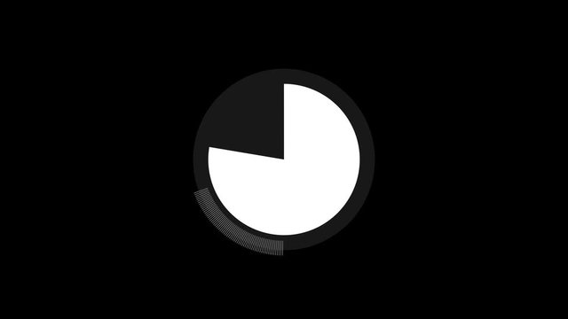 circular pending loading. Time run stopwatch icon. Clock timer with moving arrows counting animation motion graphic