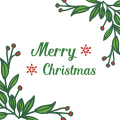 Fototapeta na wymiar Border banner of merry christmas, with feature red flower frame. Vector