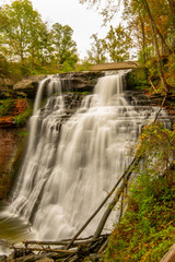 Fototapeta na wymiar Warm waterfall long exposure