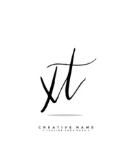 X T XT initial logo signature vector. Handwriting concept logo.