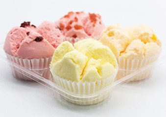 colorful homemade cupcake on white background
