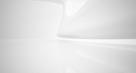 White smooth abstract architectural background. 3D illustration and rendering