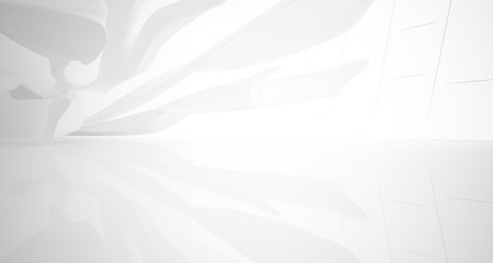 White smooth abstract architectural background. 3D illustration and rendering
