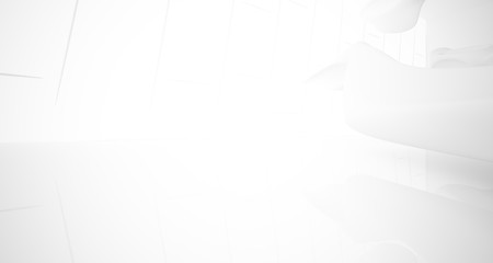 White smooth abstract architectural background. 3D illustration and rendering
