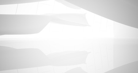 Fototapeta premium White smooth abstract architectural background. 3D illustration and rendering