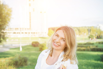 woman eating banana fruit outdoor