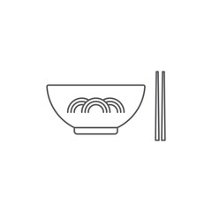 Noodles bowl vector icon symbol isolated on white background