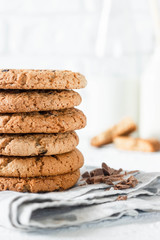 Classic oatmeal cookies with chocolate