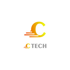 C Letter Technology Logo Template. Vector. Icon