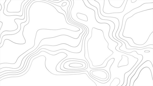 Grey outline topographic contour map abstract tech motion graphic design. Geometric background. Video animation Ultra HD 4K 3840x2160