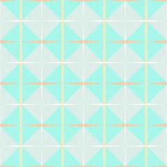 seamless repeating geometric pattern with pale turquoise, lavender and wheat colors