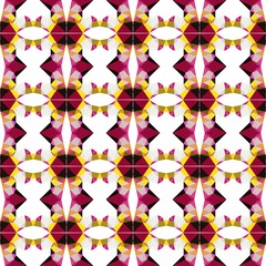 seamless repeating geometric pattern with very dark pink, dark moderate pink and golden rod colors
