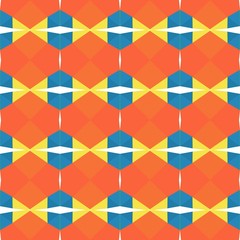 seamless repeatable geometric pattern with steel blue, tomato and pastel orange colors