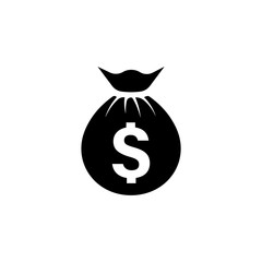 Money bag isolated icon on a white background.