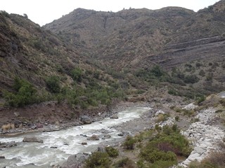 The Yeso River is a natural watercourse that forms of the thaws and then flows into the Maipo River, Chile