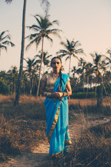 girl dressed in indian saree