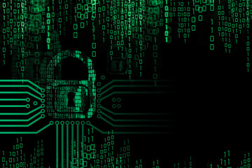 binary data matrix network Security technology background as digital abstract background